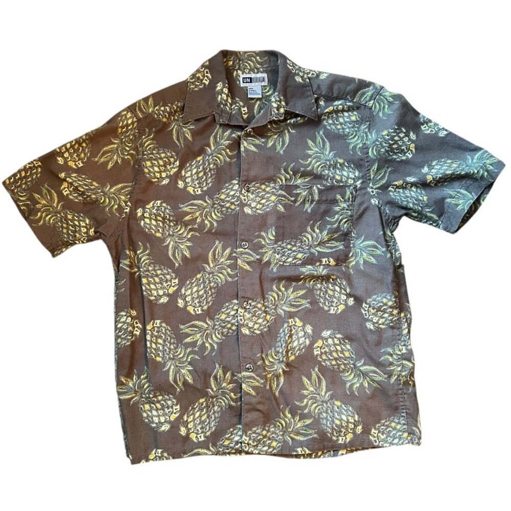Vintage Pineapple Button Up Single Stitch Tee Shirt S